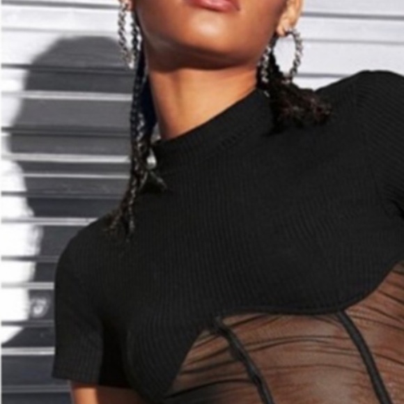 House of CB Tops - Mistress Rocks bustier mesh panel top so SEXY NWT